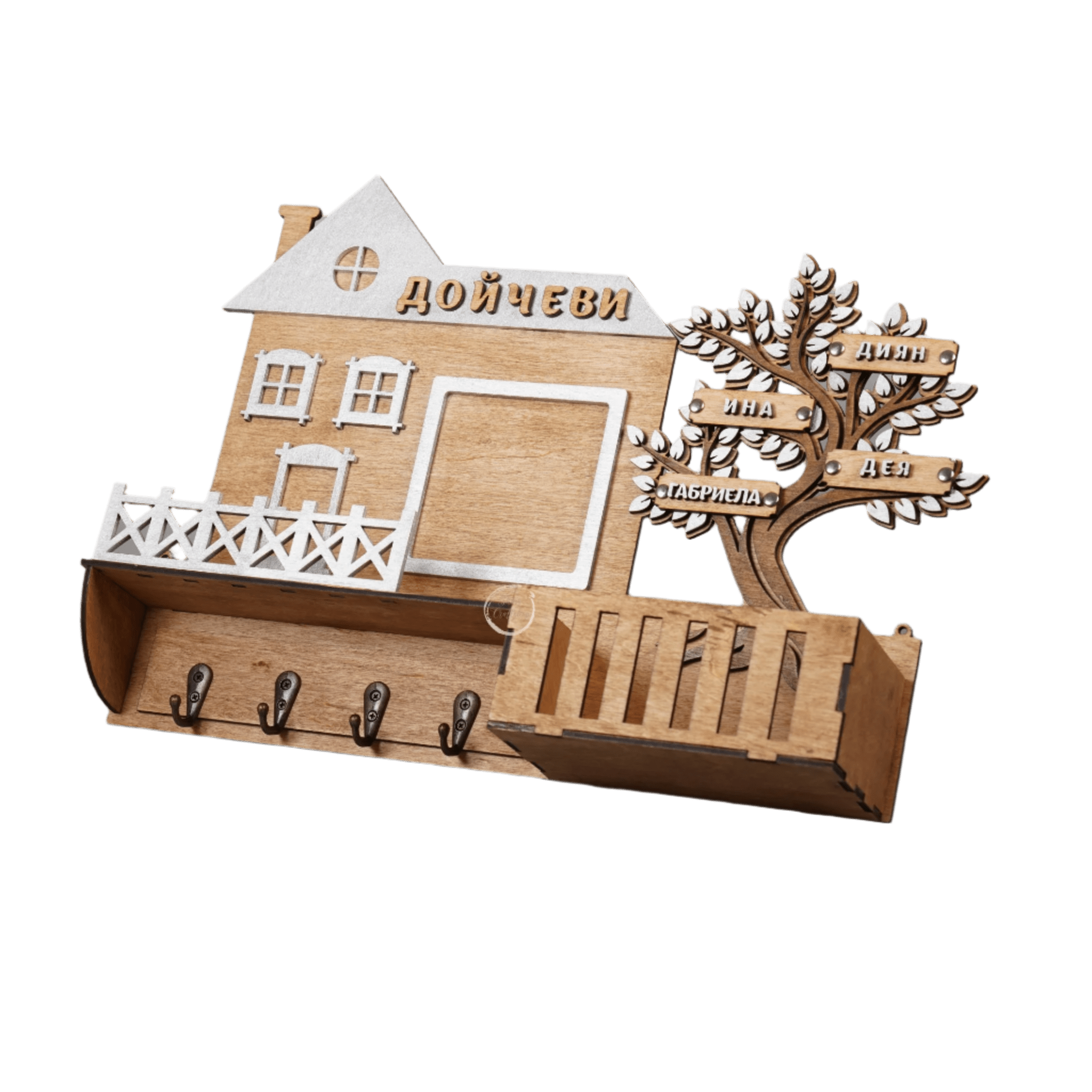 Дървена къщичка за ключове - Shiny Craftshop