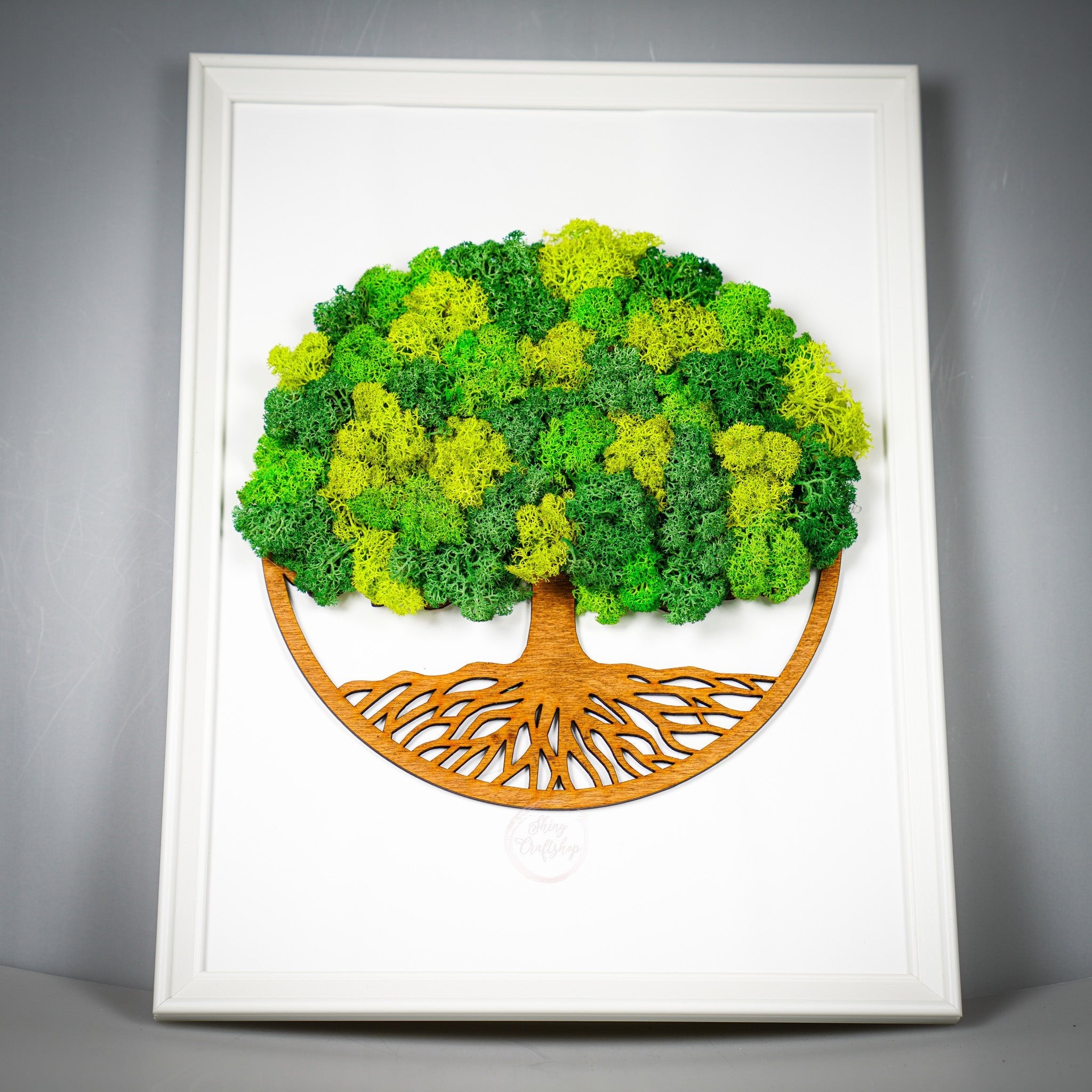 Рамка - Дърво на живота със скандинавски мъх - Shiny Craftshop