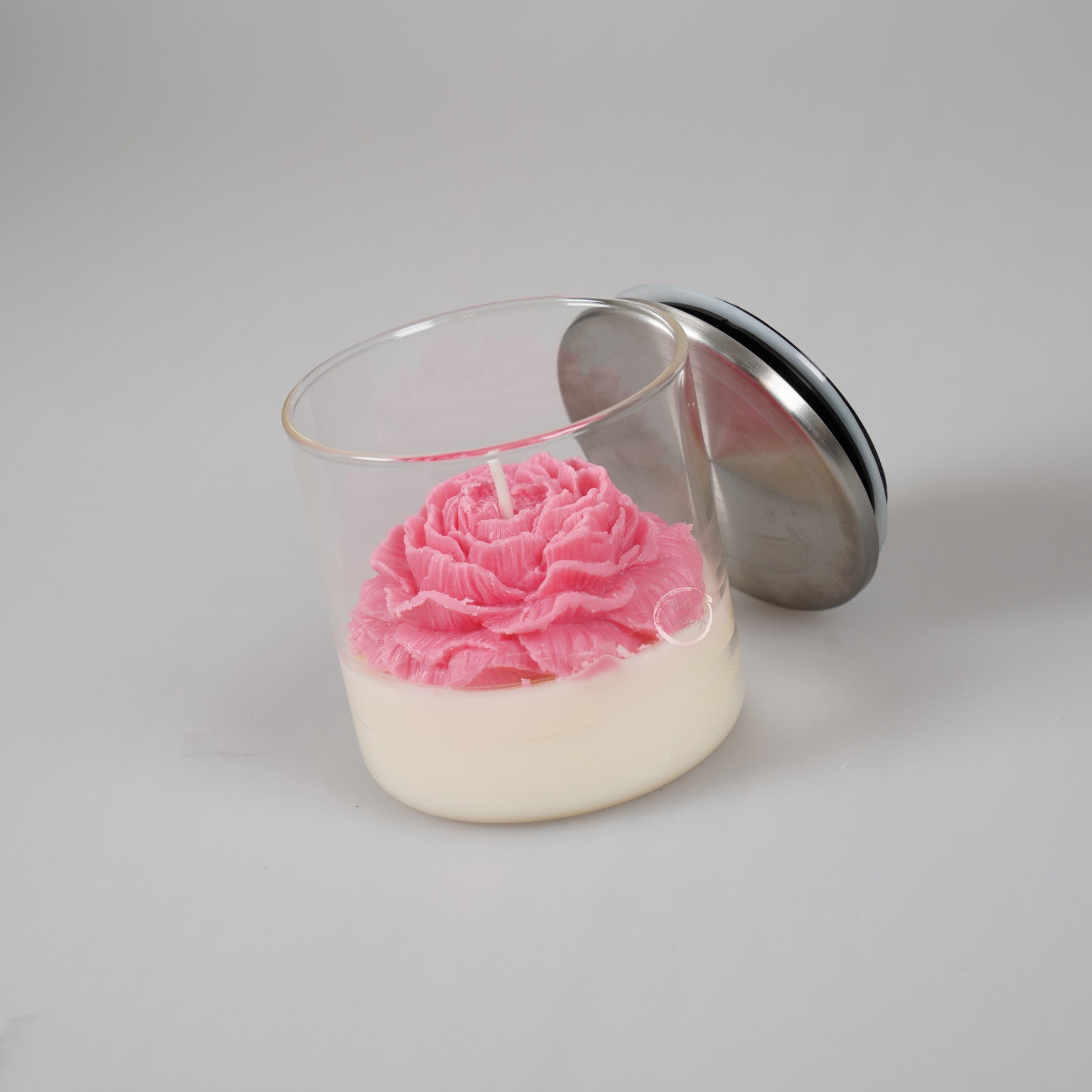 Ароматна свещ.- Цвете в буркан-Shiny Candles - Shiny Craftshop