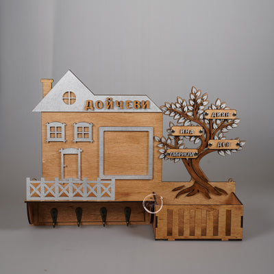 Дървена къщичка за ключове - Shiny Craftshop