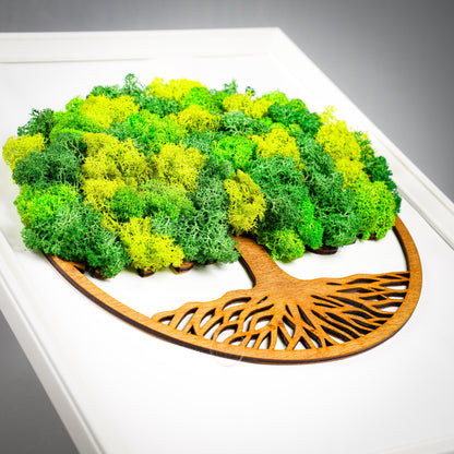 Рамка - Дърво на живота със скандинавски мъх - Shiny Craftshop