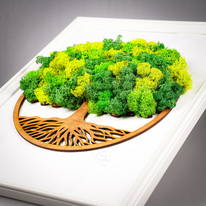 Рамка - Дърво на живота със скандинавски мъх - Shiny Craftshop