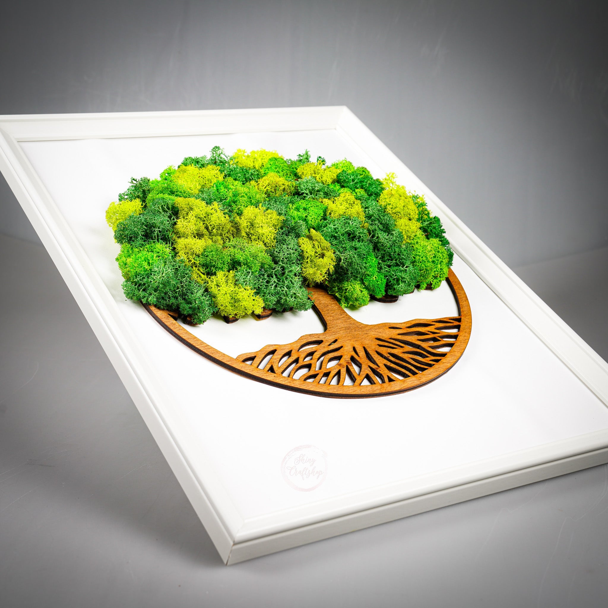 Рамка - Дърво на живота със скандинавски мъх - Shiny Craftshop