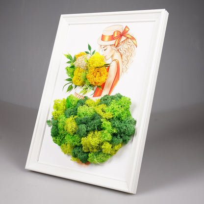 Рамка с жена и рокля от скандинавски мъх - Shiny Craftshop